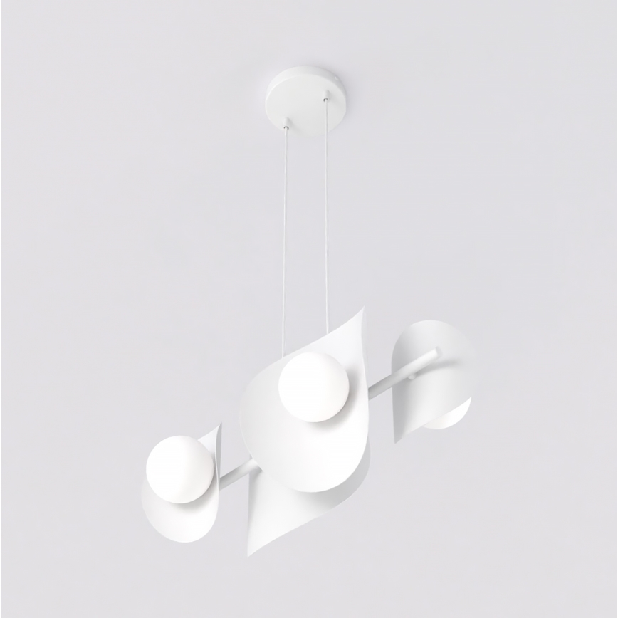 Lustr na lanku ELEMENTI 4xG9/8W/230V bílá