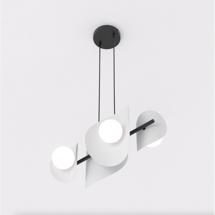 Lustr na lanku ELEMENTI 4xG9/8W/230V šedá