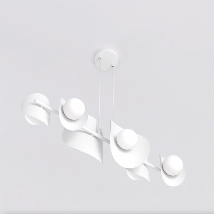 Lustr na lanku ELEMENTI 6xG9/8W/230V bílá