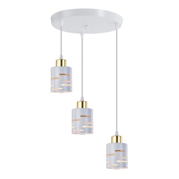 Lustr na lanku ELEN 3xE27/35W/230V pr. 29 cm bílá/zlatá