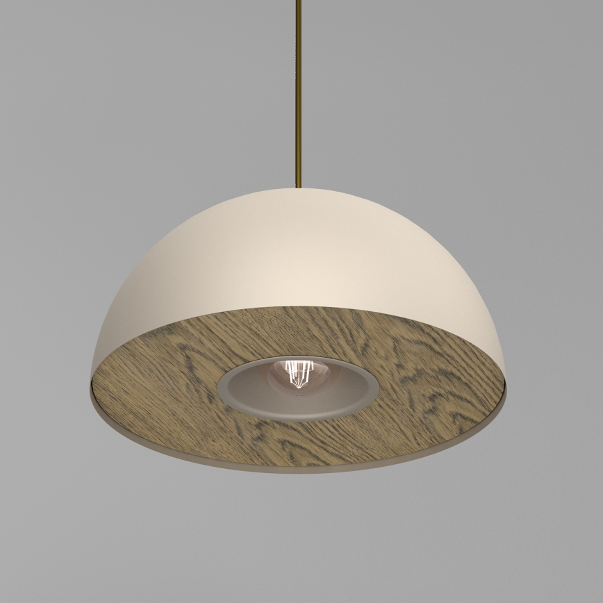 Lustr na lanku ELGUND 1xE27/15W/230V pr. 35 cm béžová