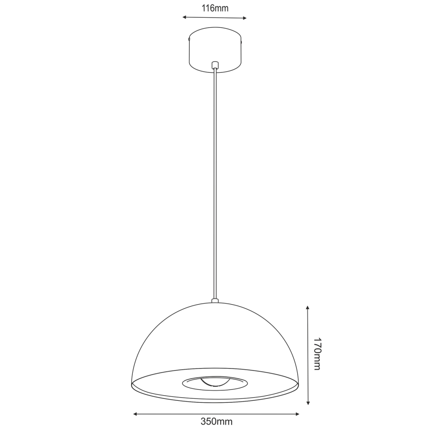 Lustr na lanku ELGUND 1xE27/15W/230V pr. 35 cm černá