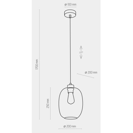 Lustr na lanku ELIO 1xE27/15W/230V modrá