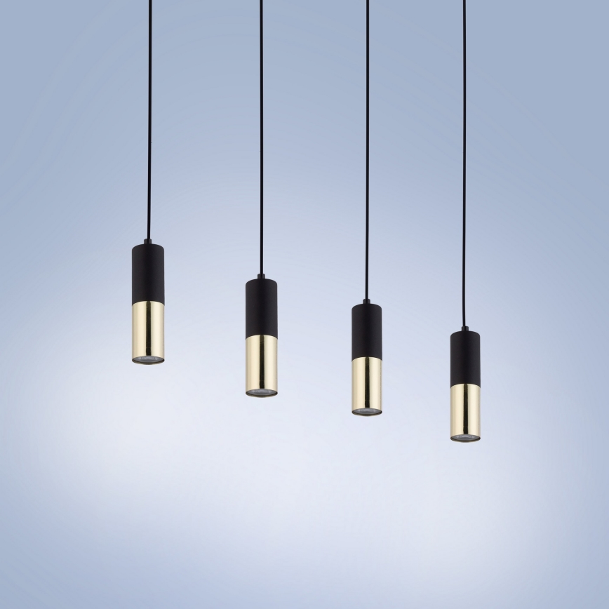 Lustr na lanku ELIT 4xGU10/10W/230V černá