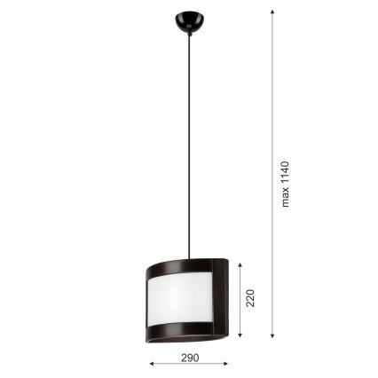 Lustr na lanku ELODIE 1xE27/60W/230V dub