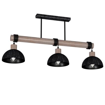 Lustr na lanku ERIK 3xE27/60W/230V hnědá/černá