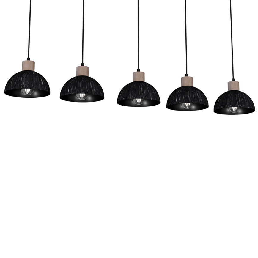 Lustr na lanku ERIK 5xE27/60W/230V hnědá/černá