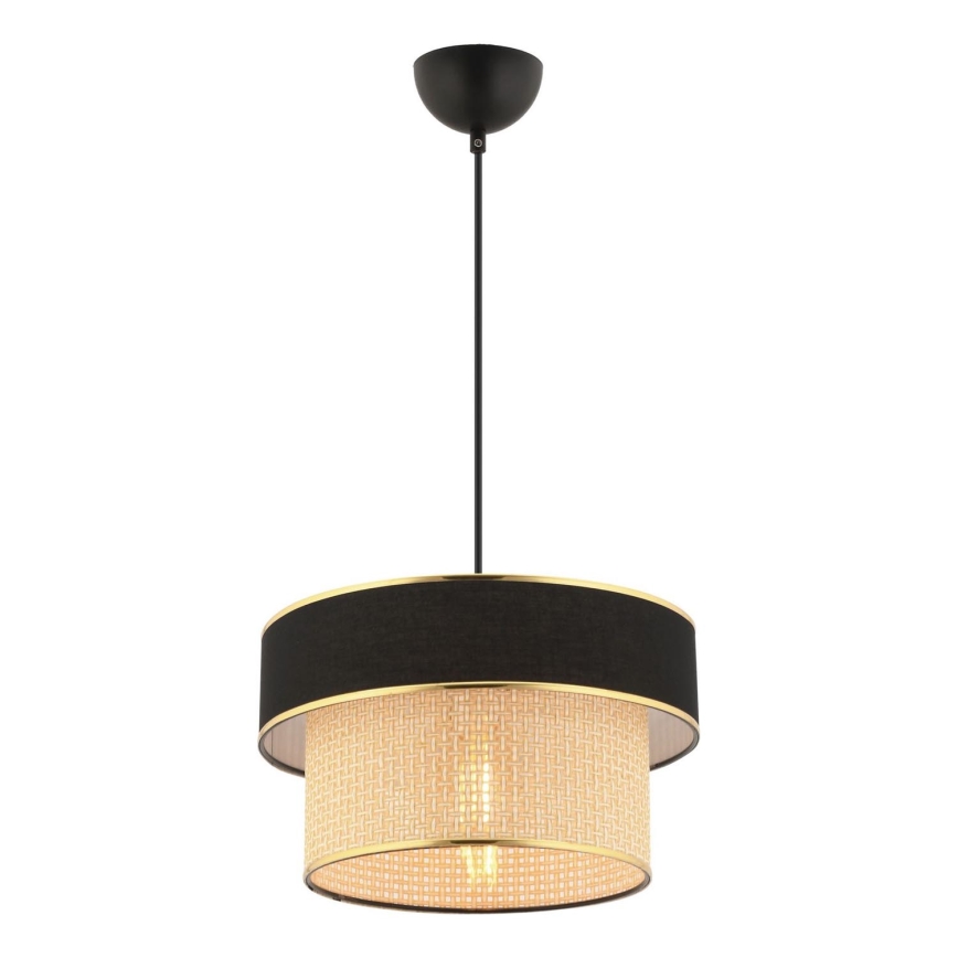 Lustr na lanku ERO 1xE27/60W/230V černá/béžová