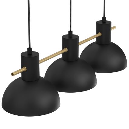 Lustr na lanku ESTATE MINI 3xE27/15W/230V černá