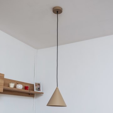 Lustr na lanku ETNA 1xE27/15W/230V pr. 18,5 cm béžová
