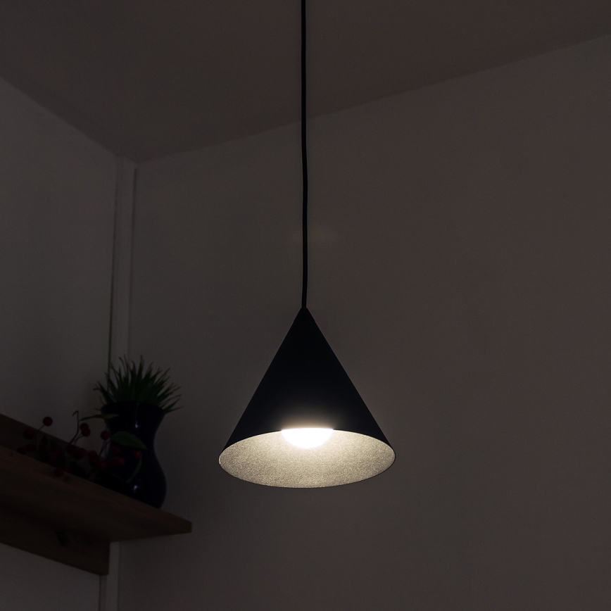 Lustr na lanku ETNA II 1xE27/15W/230V pr. 18,5 cm černá