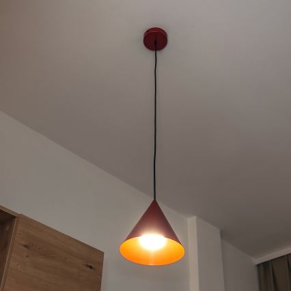 Lustr na lanku ETNA II 1xE27/15W/230V pr. 18,5 cm červená