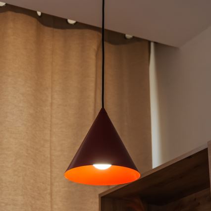 Lustr na lanku ETNA II 1xE27/15W/230V pr. 18,5 cm červená