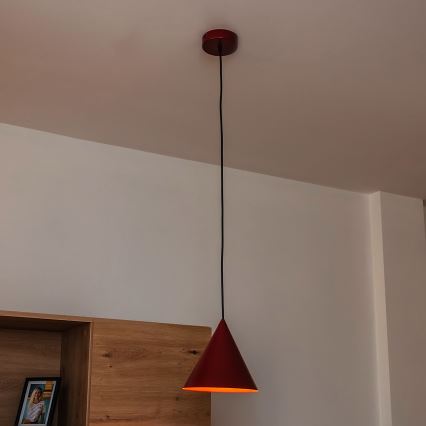 Lustr na lanku ETNA II 1xE27/15W/230V pr. 18,5 cm červená
