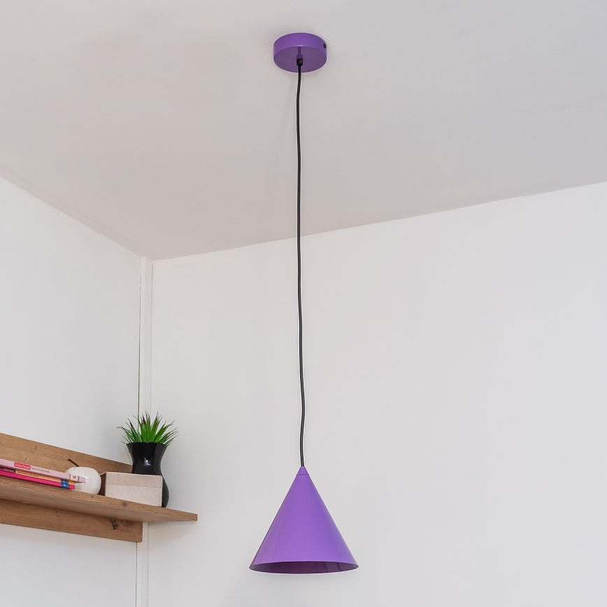 Lustr na lanku ETNA II 1xE27/15W/230V pr. 18,5 cm fialová
