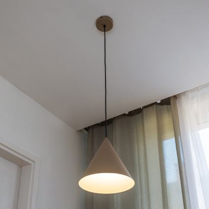 Lustr na lanku ETNA II 1xE27/15W/230V pr. 25 cm béžová