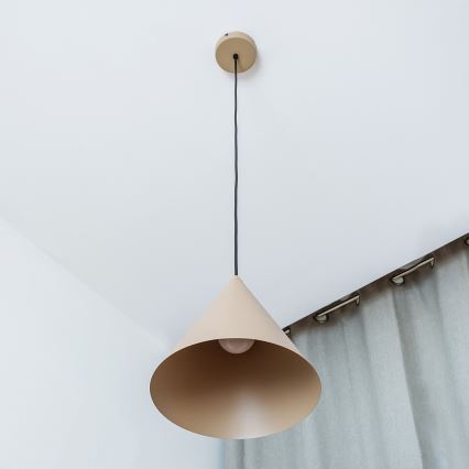 Lustr na lanku ETNA II 1xE27/15W/230V pr. 25 cm béžová