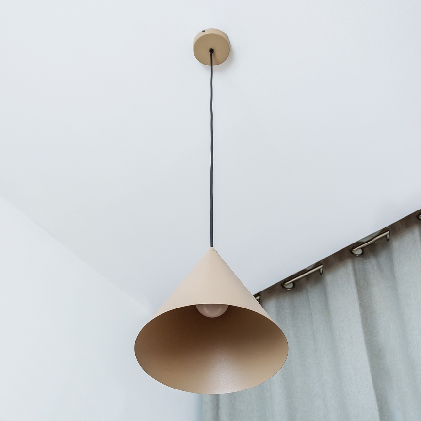 Lustr na lanku ETNA II 1xE27/15W/230V pr. 25 cm béžová