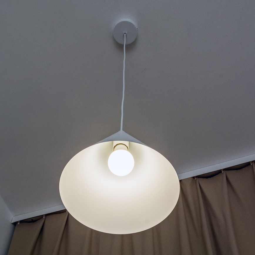 Lustr na lanku ETNA II 1xE27/15W/230V pr. 25 cm bílá