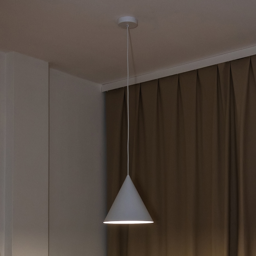 Lustr na lanku ETNA II 1xE27/15W/230V pr. 25 cm bílá