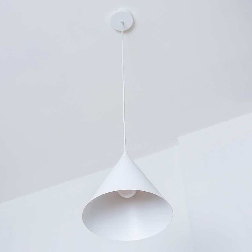 Lustr na lanku ETNA II 1xE27/15W/230V pr. 25 cm bílá