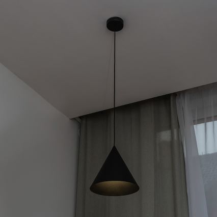 Lustr na lanku ETNA II 1xE27/15W/230V pr. 25 cm černá