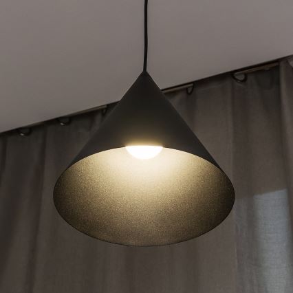 Lustr na lanku ETNA II 1xE27/15W/230V pr. 25 cm černá