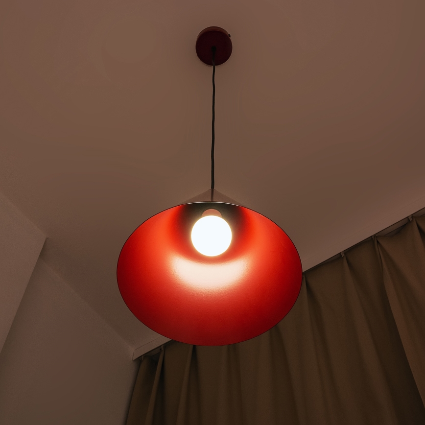 Lustr na lanku ETNA II 1xE27/15W/230V pr. 25 cm červená