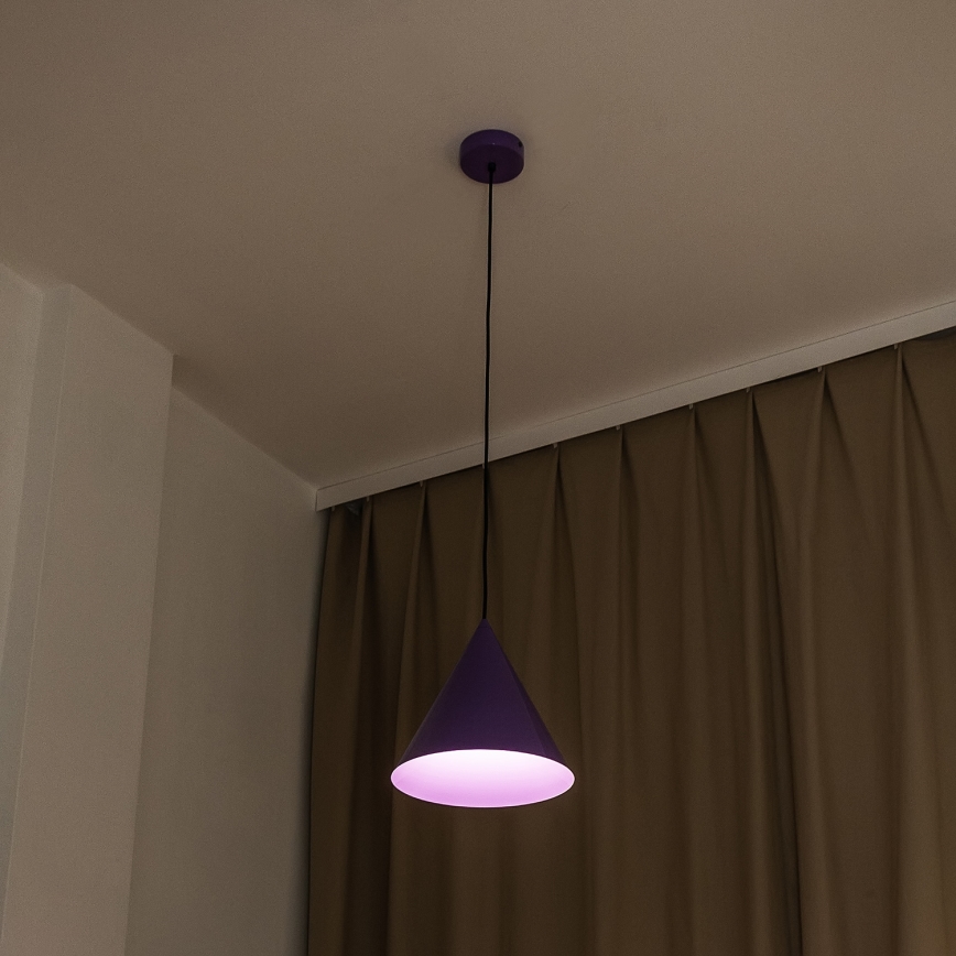 Lustr na lanku ETNA II 1xE27/15W/230V pr. 25 cm fialová