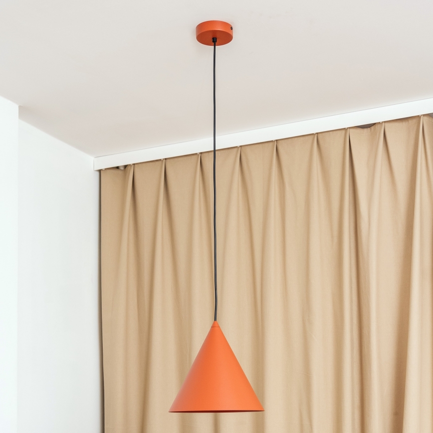 Lustr na lanku ETNA II 1xE27/15W/230V pr. 25 cm oranžová