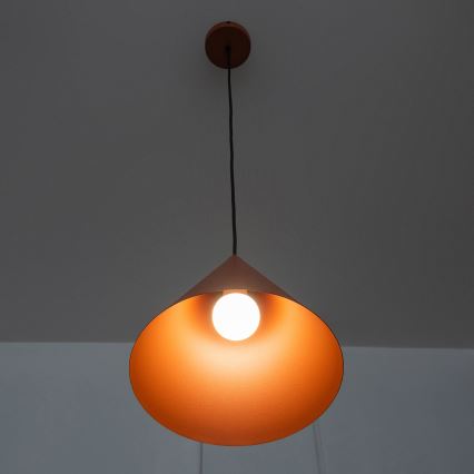 Lustr na lanku ETNA II 1xE27/15W/230V pr. 25 cm oranžová