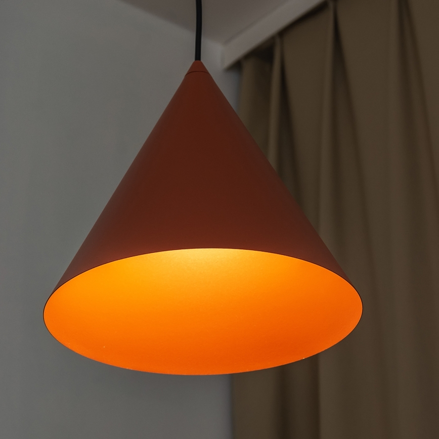 Lustr na lanku ETNA II 1xE27/15W/230V pr. 25 cm oranžová