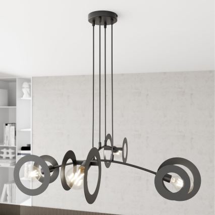 Lustr na lanku EUFORIA 4xE27/15W/230V černá