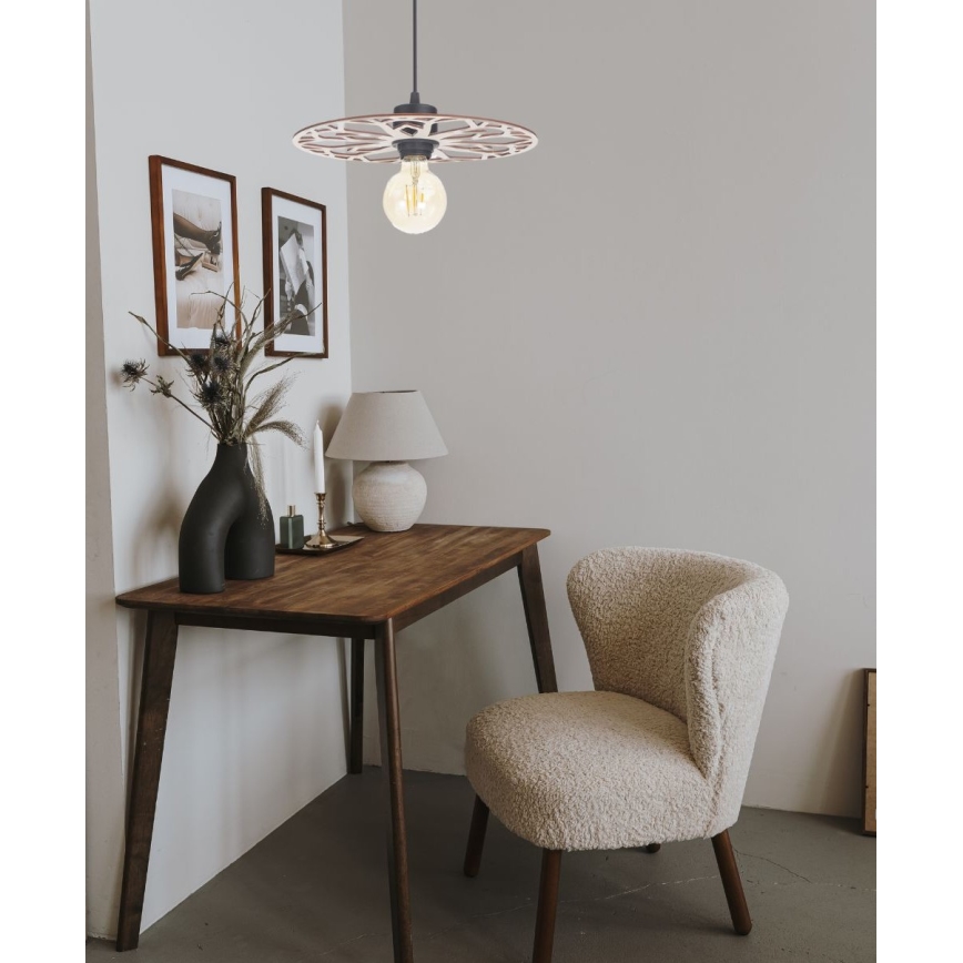 Lustr na lanku FALCO 1xE27/60W/230V pr. 30 cm béžová
