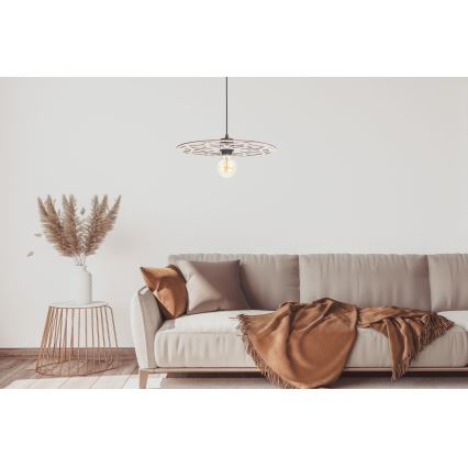 Lustr na lanku FALCO 1xE27/60W/230V pr. 40 cm béžová