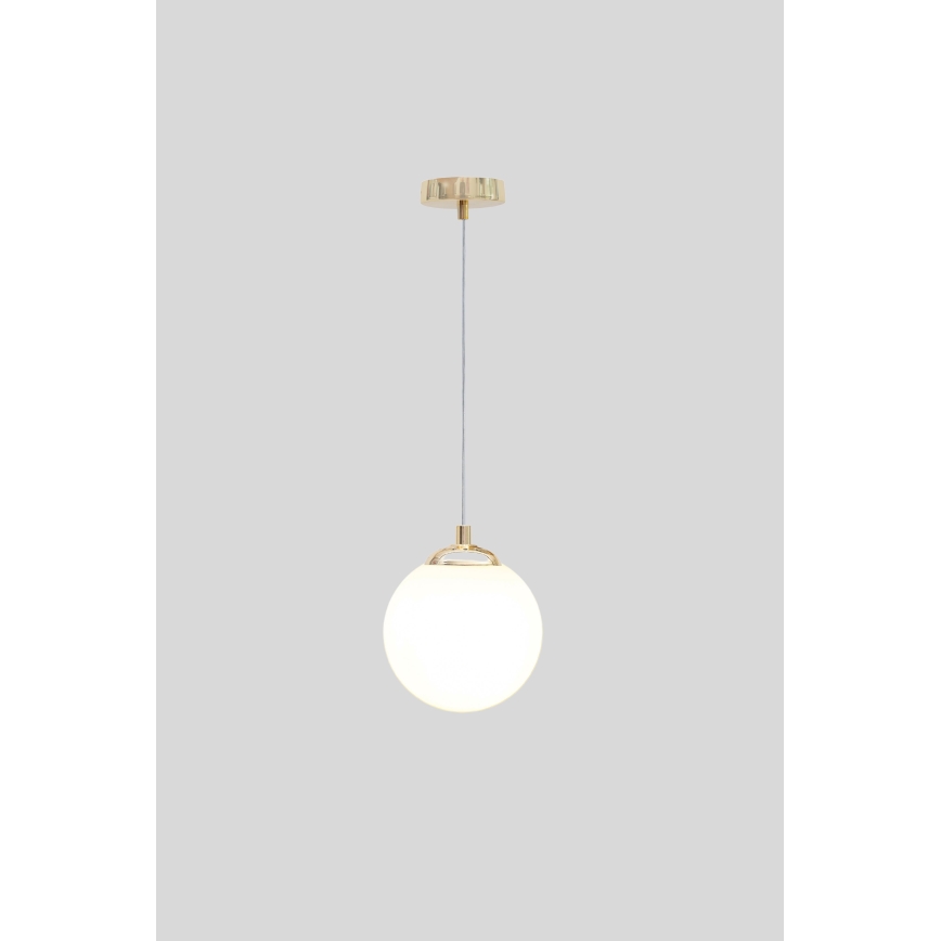 Lustr na lanku FIRA 1xE27/60W/230V zlatá