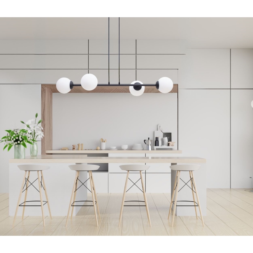 Lustr na lanku FIRA 4xE27/60W/230V černá