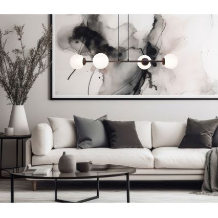 Lustr na lanku FIRA 4xE27/60W/230V černá