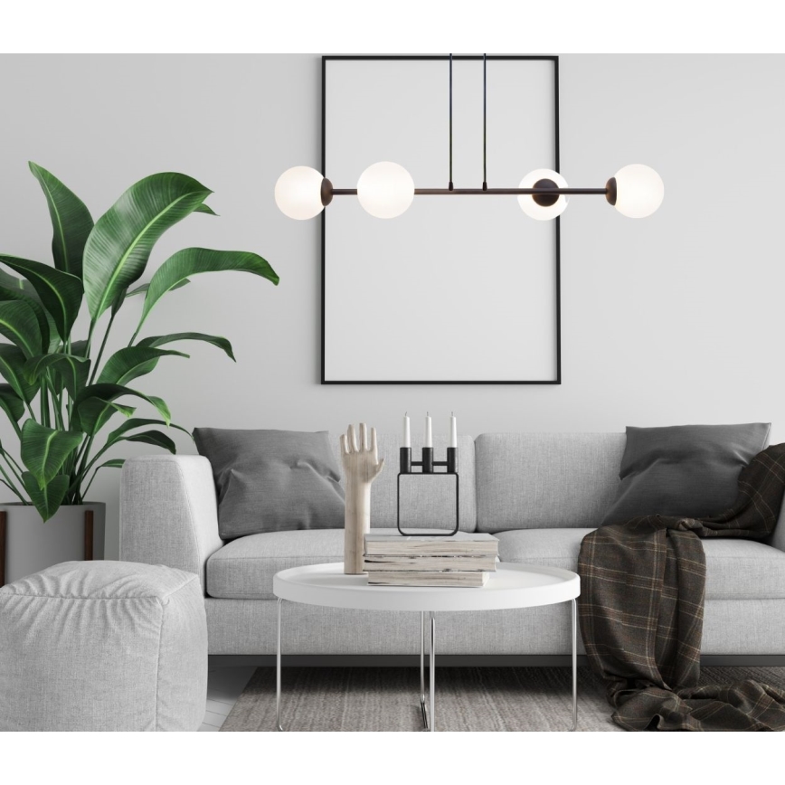 Lustr na lanku FIRA 4xE27/60W/230V černá