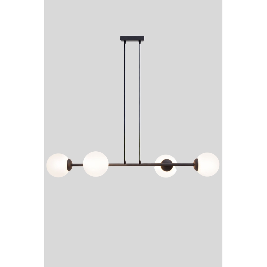 Lustr na lanku FIRA 4xE27/60W/230V černá
