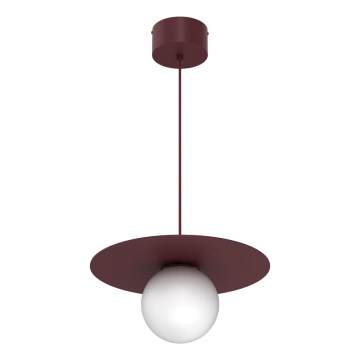 Lustr na lanku FLAT 1xE27/15W/230V burgundy