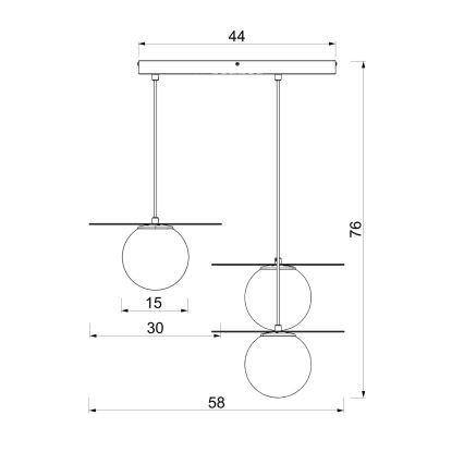 Lustr na lanku FLAT 3xE27/15W/230V bílá