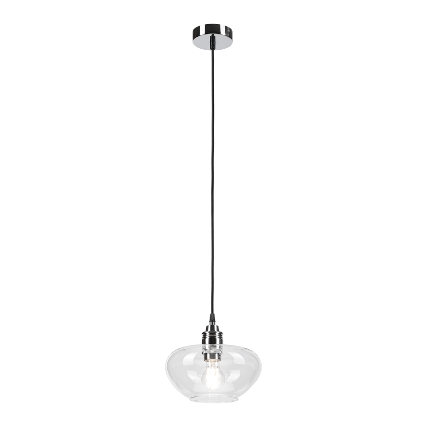 Lustr na lanku FLO 1xE27/15W/230V lesklý chrom/čirá