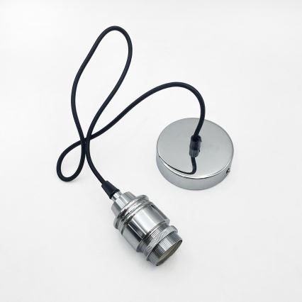 Lustr na lanku FLO 1xE27/15W/230V lesklý chrom/čirá