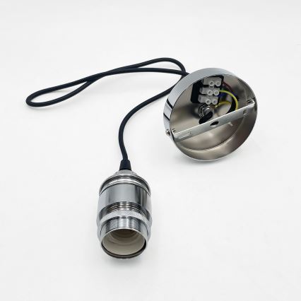 Lustr na lanku FLO 1xE27/15W/230V lesklý chrom/čirá