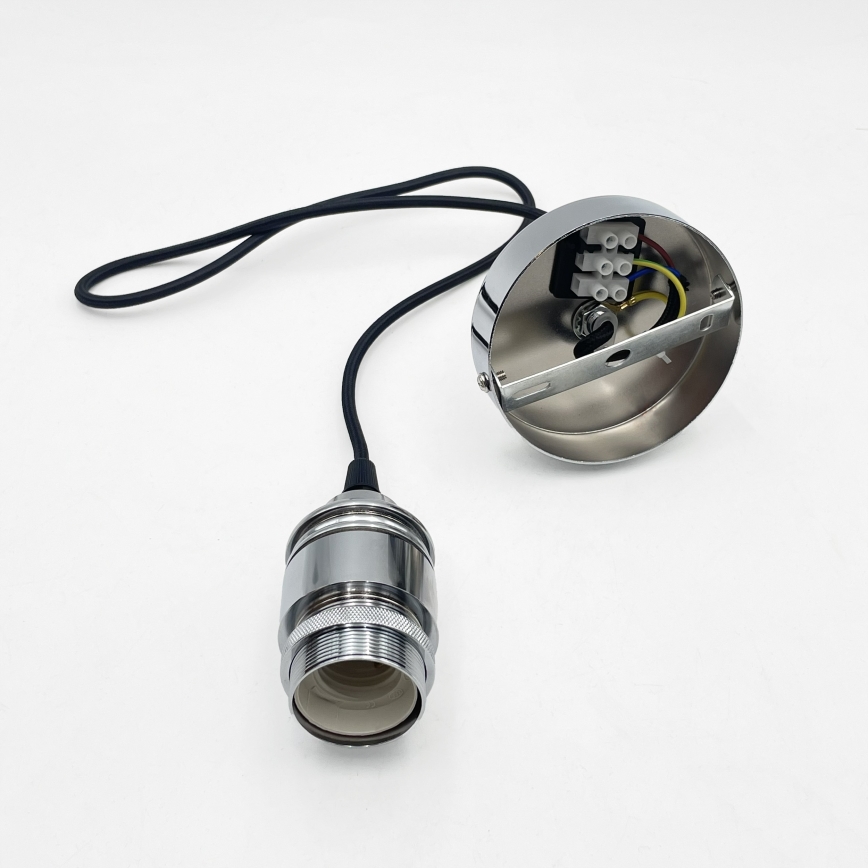 Lustr na lanku FLO 1xE27/15W/230V lesklý chrom/čirá