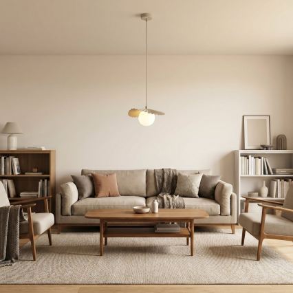 Lustr na lanku FLORA 1xG9/8W/230V béžová