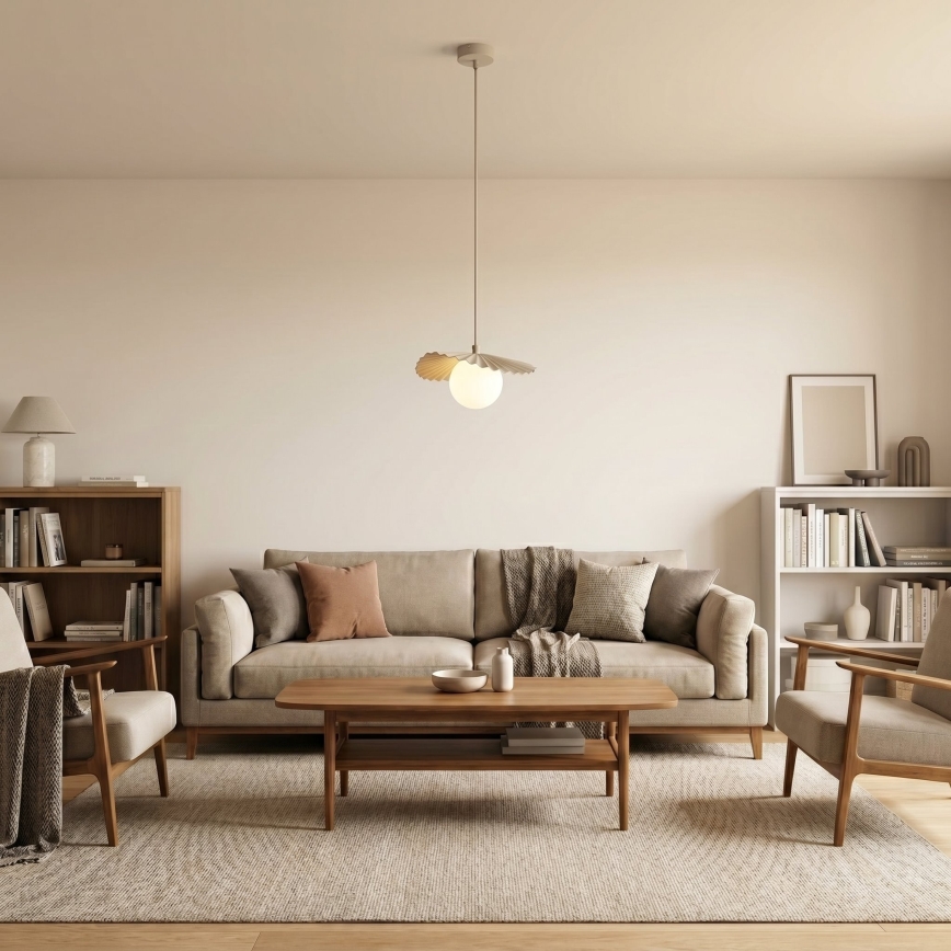 Lustr na lanku FLORA 1xG9/8W/230V béžová