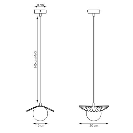 Lustr na lanku FLORA 1xG9/8W/230V béžová
