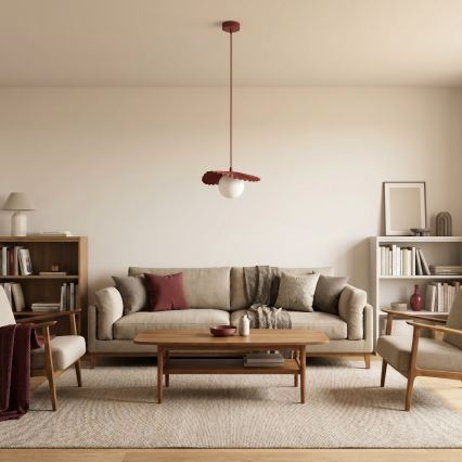 Lustr na lanku FLORA 1xG9/8W/230V červená
